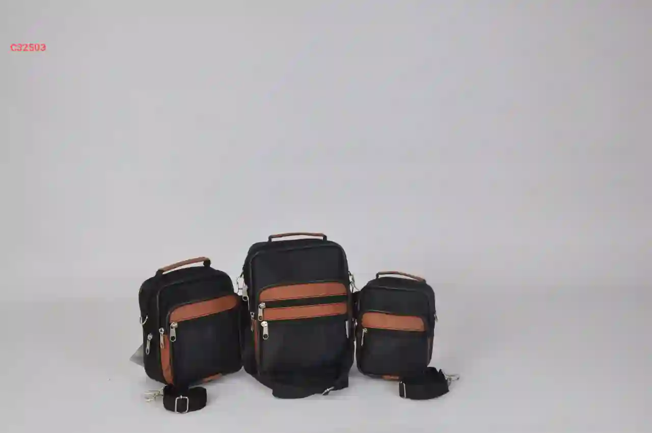 طقم حقيبة رجالية جلد