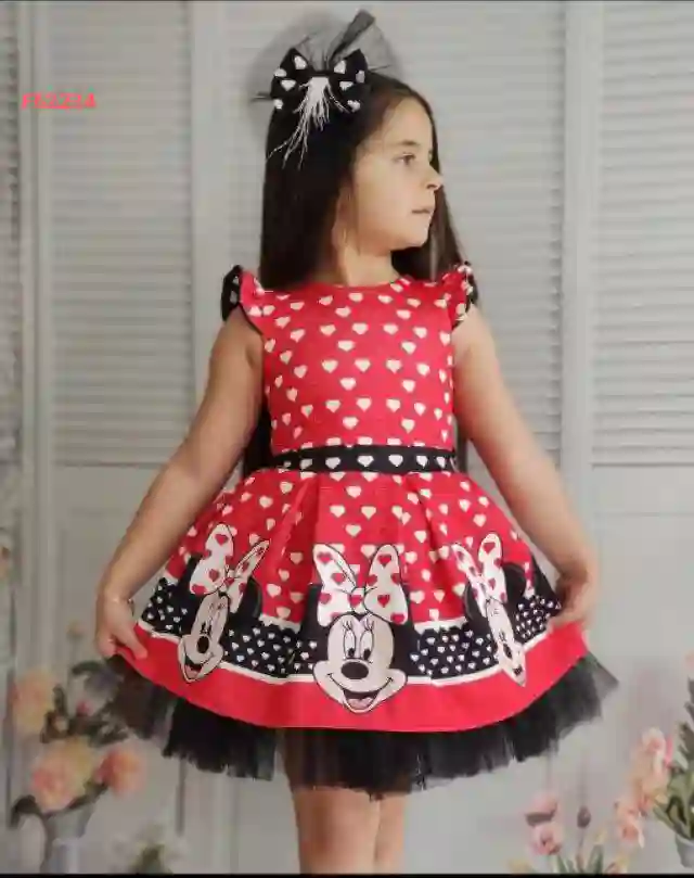 فستان بناتي ميني ماوس منقط