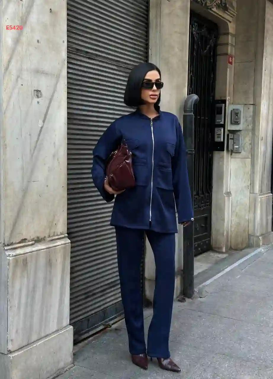 طقم بنطلون وجاكيت بجيب