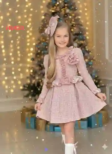 فستان بناتي شانيل ببروش وردة