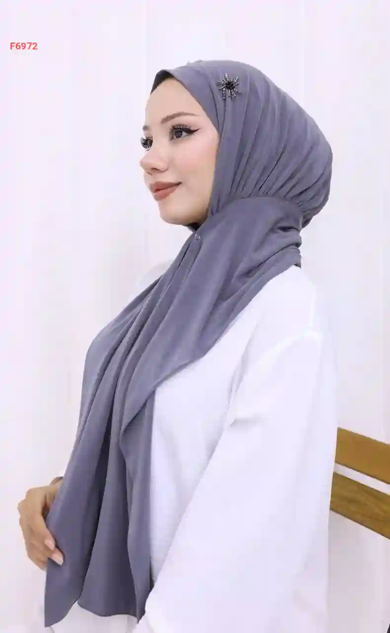 حجاب مع شال قطعة واحدة