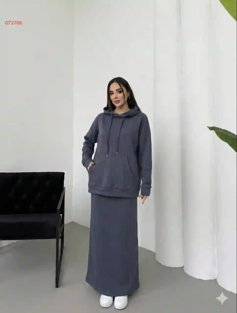 طقم تنورة شتوي فليس