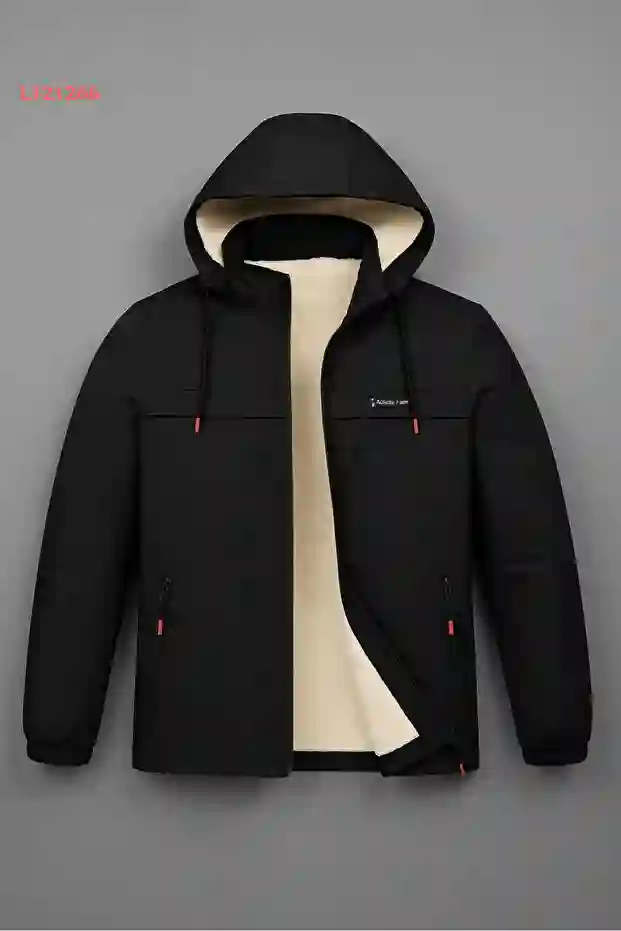 Boymen Men's Jacket Thick Water-Resistant Jacket with Fur Lining Premium Jacket