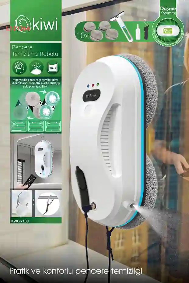 روبوت لمسح الزجاج بنظام رش السائل عن بُعد