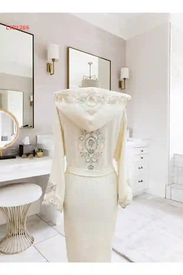 طقم حمام من خيوط البامبو والقطن العضوي، تصميم يدوي خاص 4 قطع