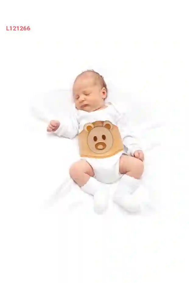 حزام بطن للأطفال بكرز مضاد للغازات بلون برتقالي