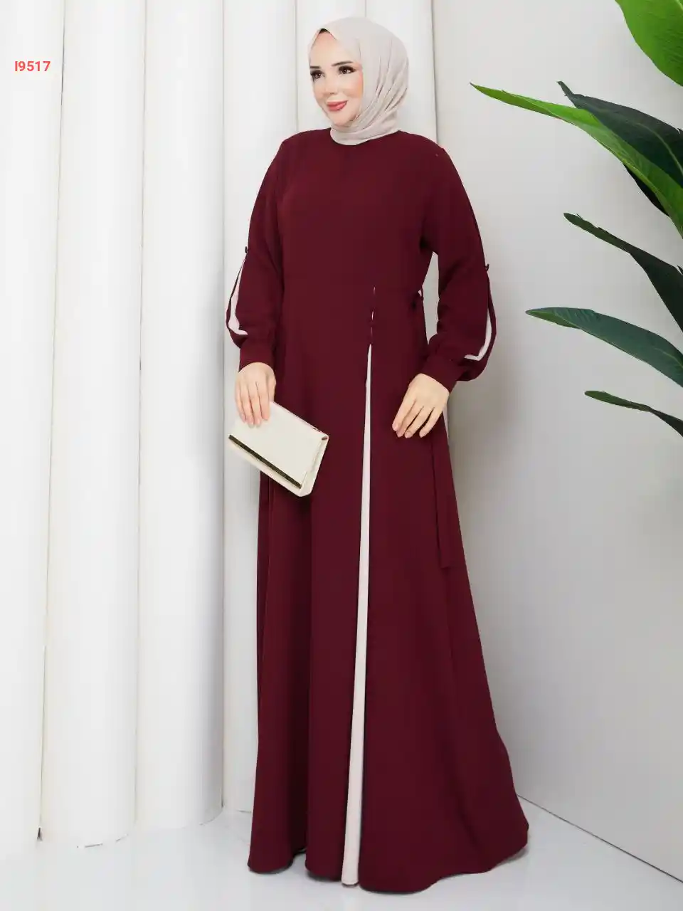 فستان طويل زارا كريب لونين