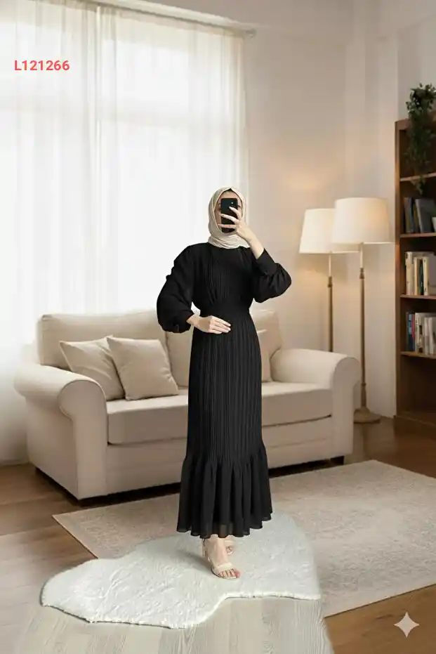 فستان تسريحات شيفون محتشم من جنيل ماركalar