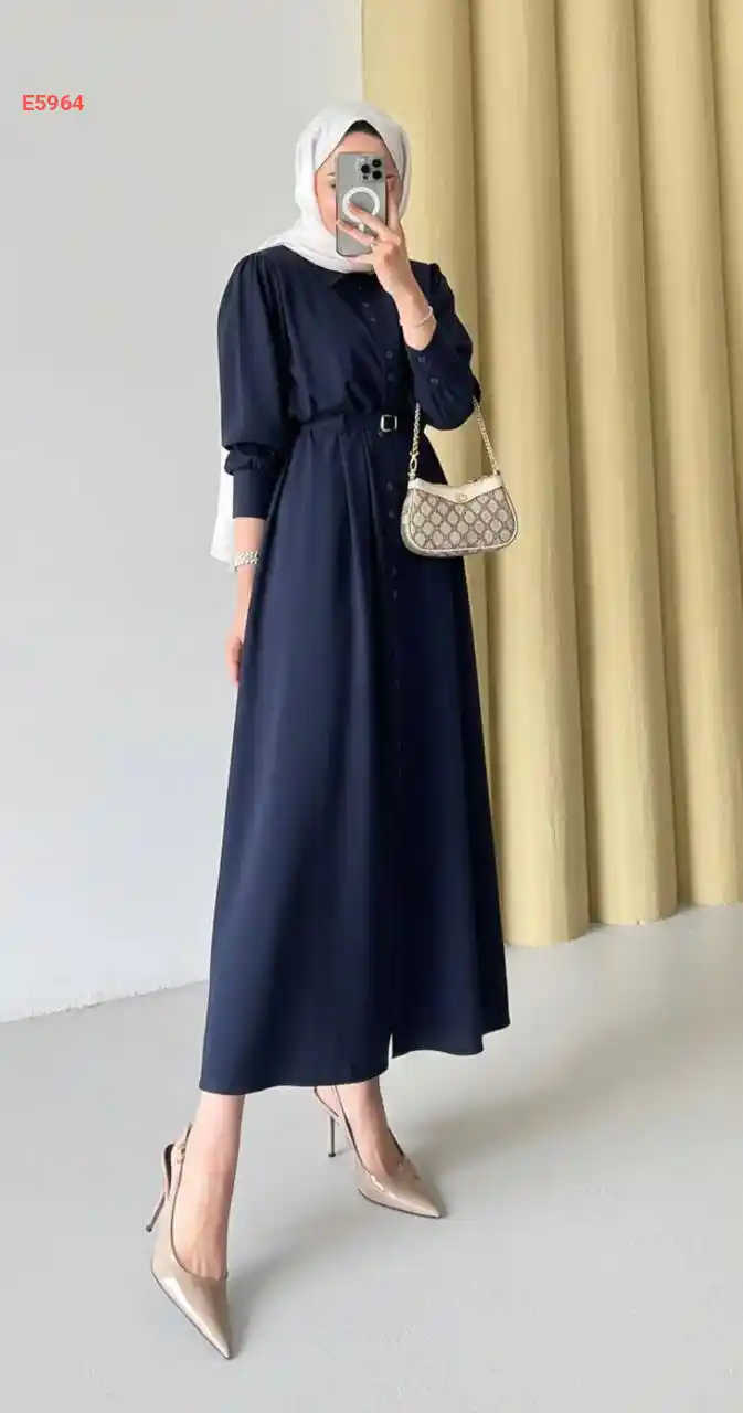 فستان بأزرار محجبات