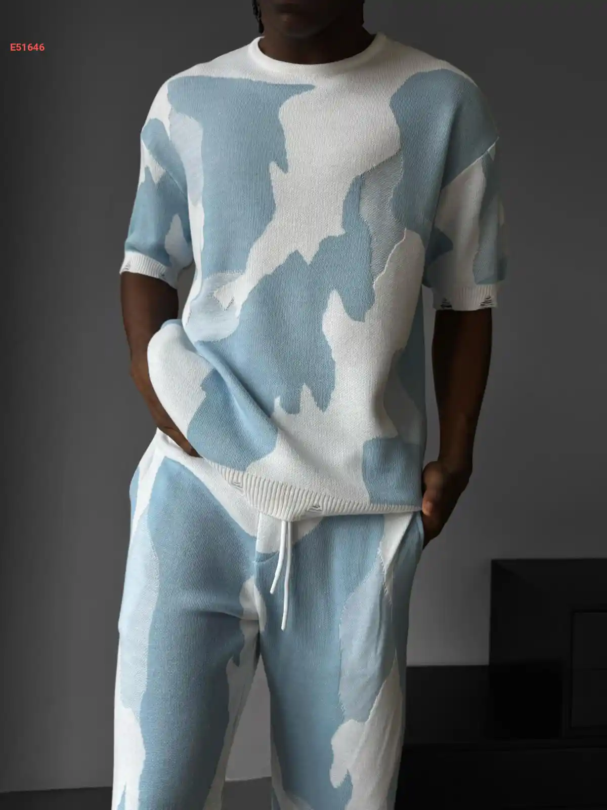 طقم شورت رجالي تريكو