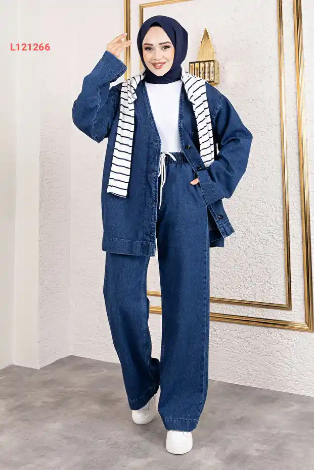 تسريحتنا الدنيم فيرا - طقم كحلي فخم