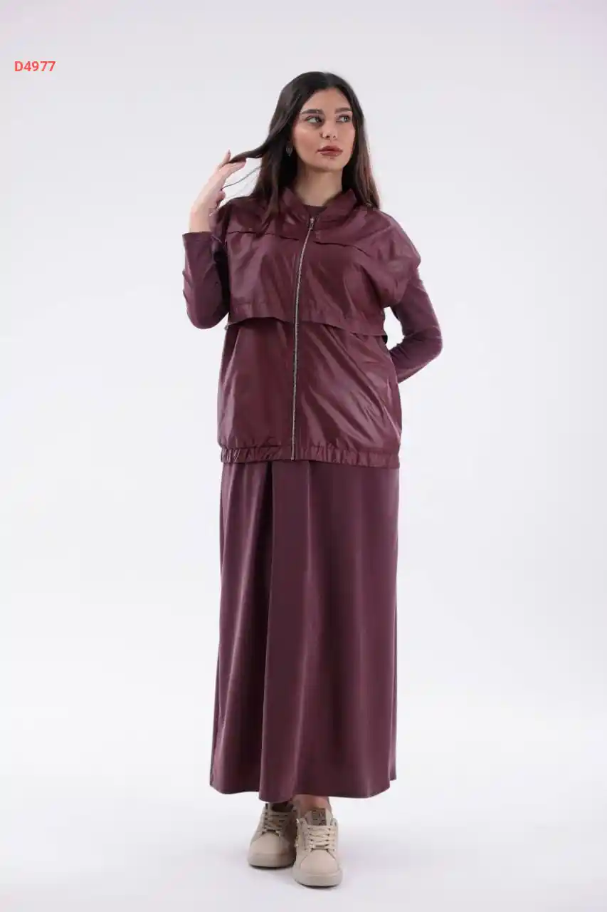 فستان طويل مع يلك بسحاب