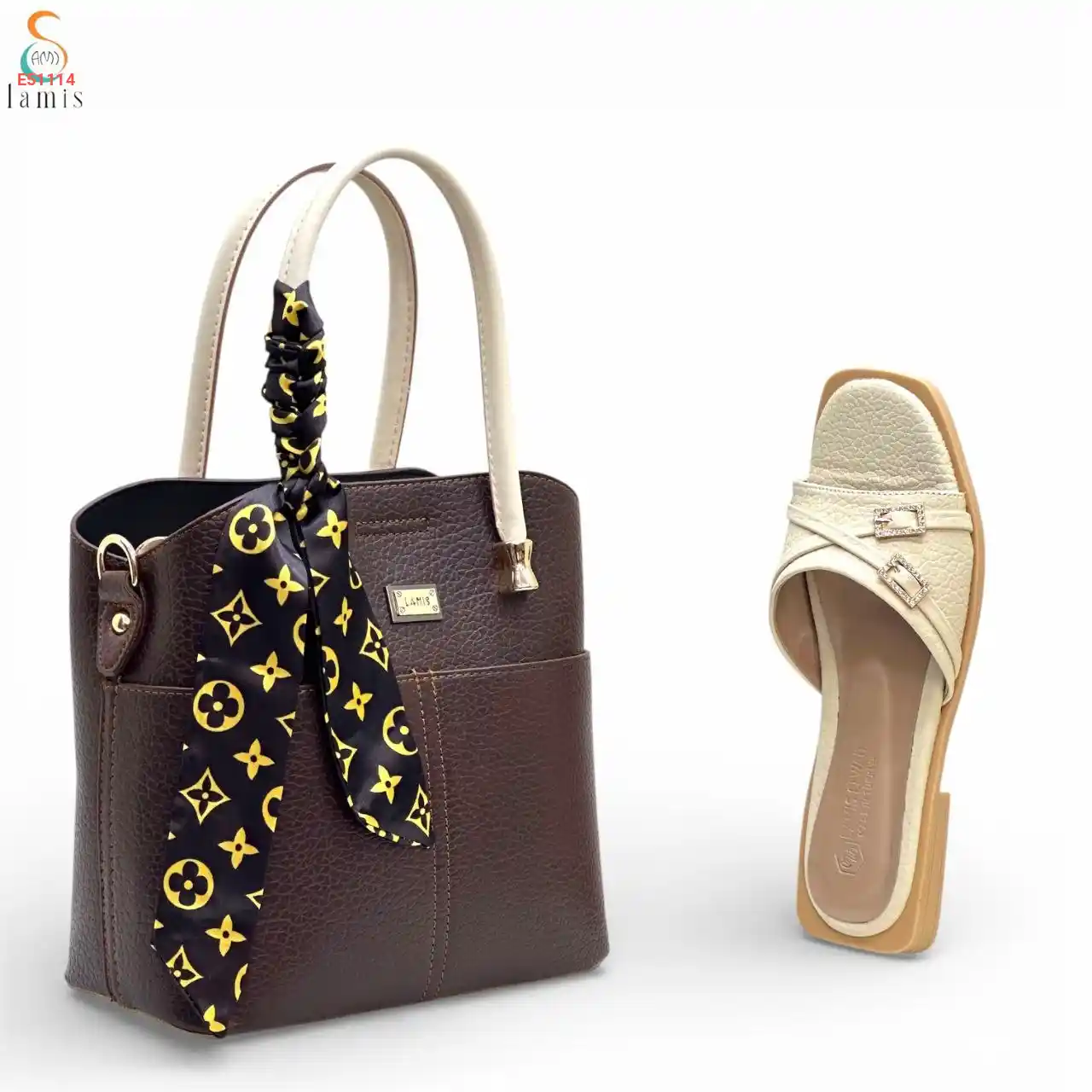 طقم حقيبة مع حذاء نسائي