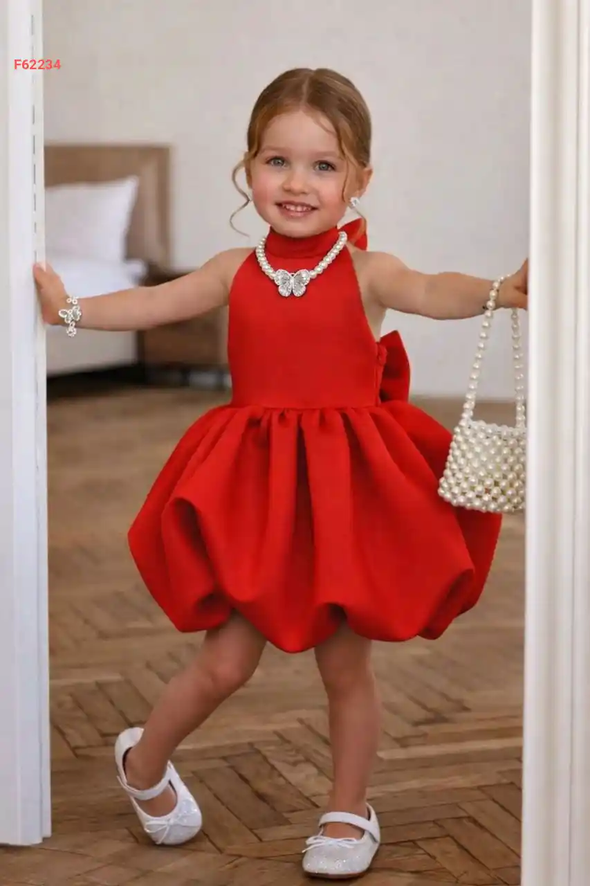 فستان بناتي بالون مع اكسسوار