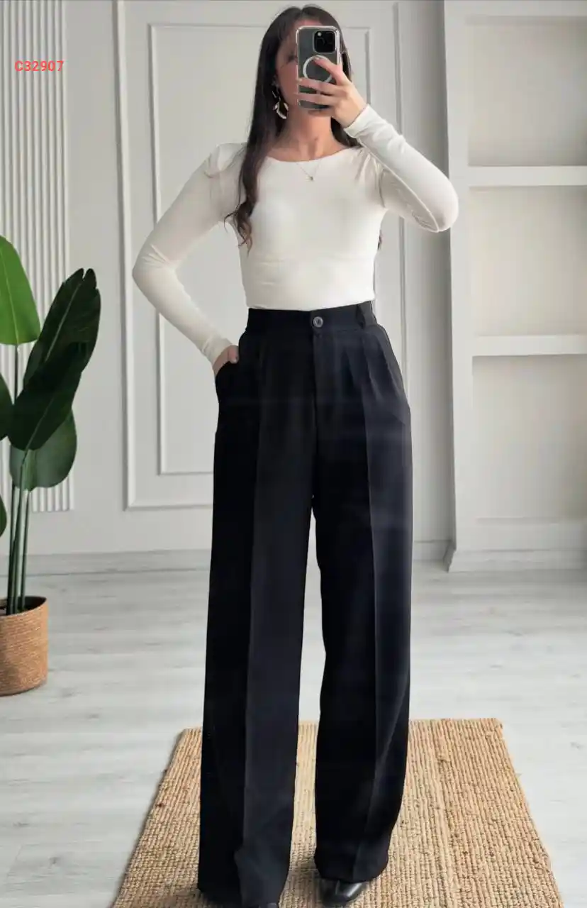 بنطال خصر عالي