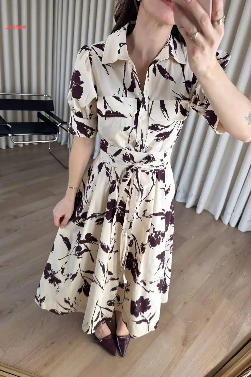 فستان طويل صيفي منقوش