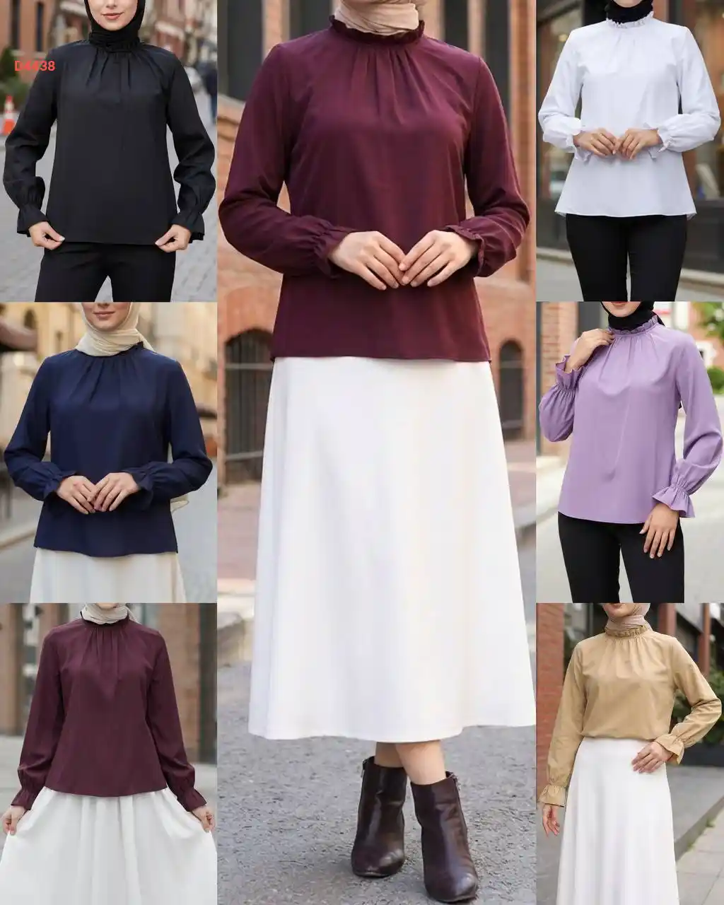 بلوزة بأكمام طويلة زم