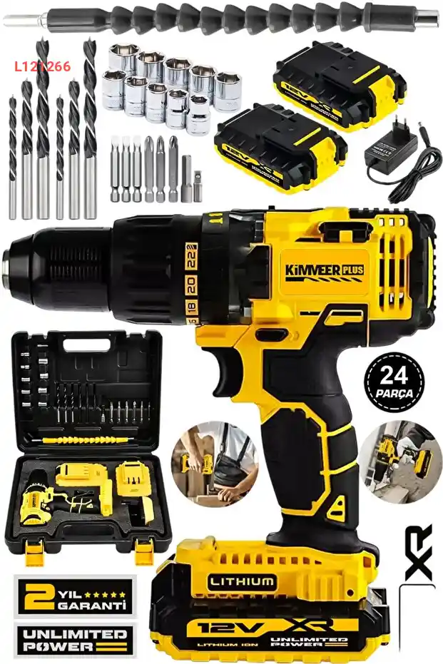 عدّة شحن كهربائية مزدوجة 24 قطعة من جتا باور تولز كيمر بلس 12 فولت