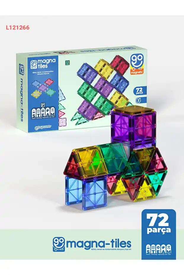 لعب تسوق ماجنا-تايلز 72 قطعة - مكعبات بناء مغناطيسية تعليمية