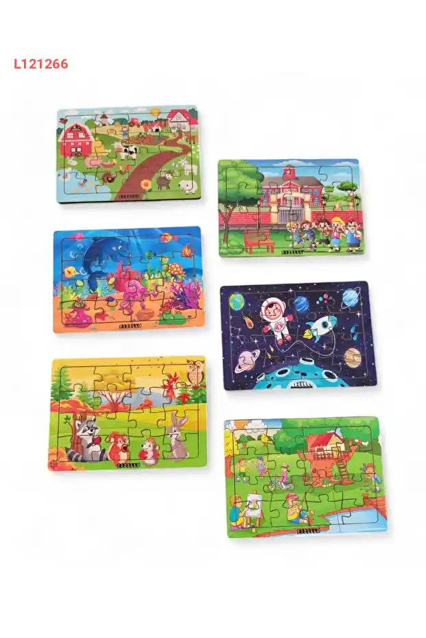 فيلزلو 6 قطع 16 قطعة بازل تعليمي وتربوي للأطفال من الخشب