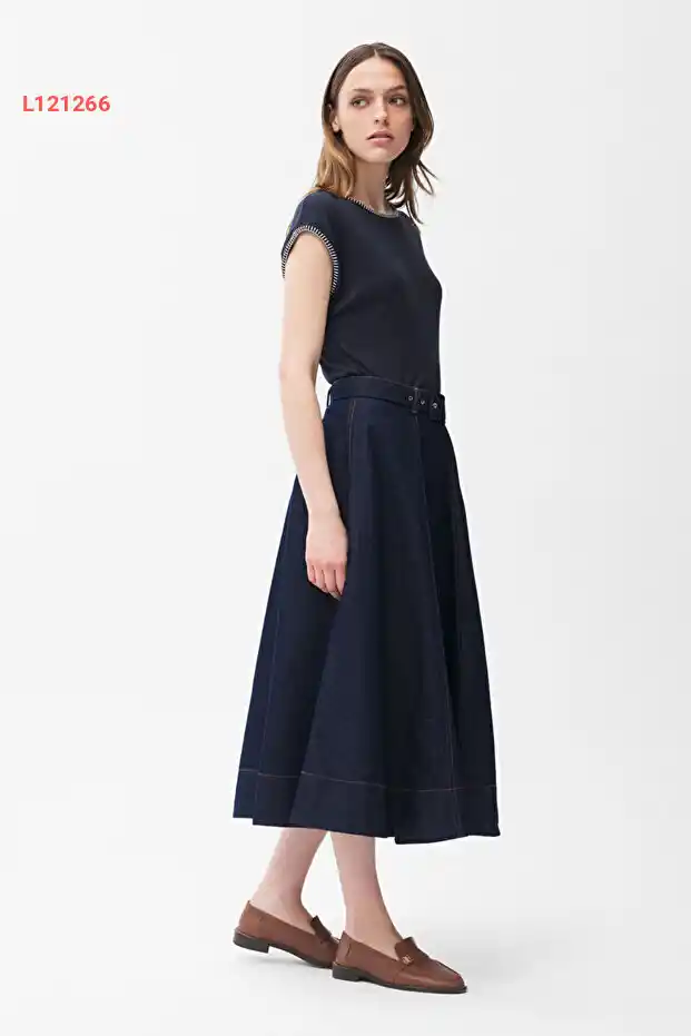 تنورة جينز مزينة بالكشكشة من adL