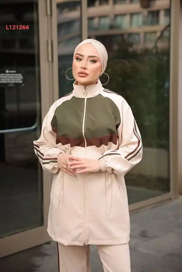 أطقم بدلة رياضية مزدوجة بسحاب