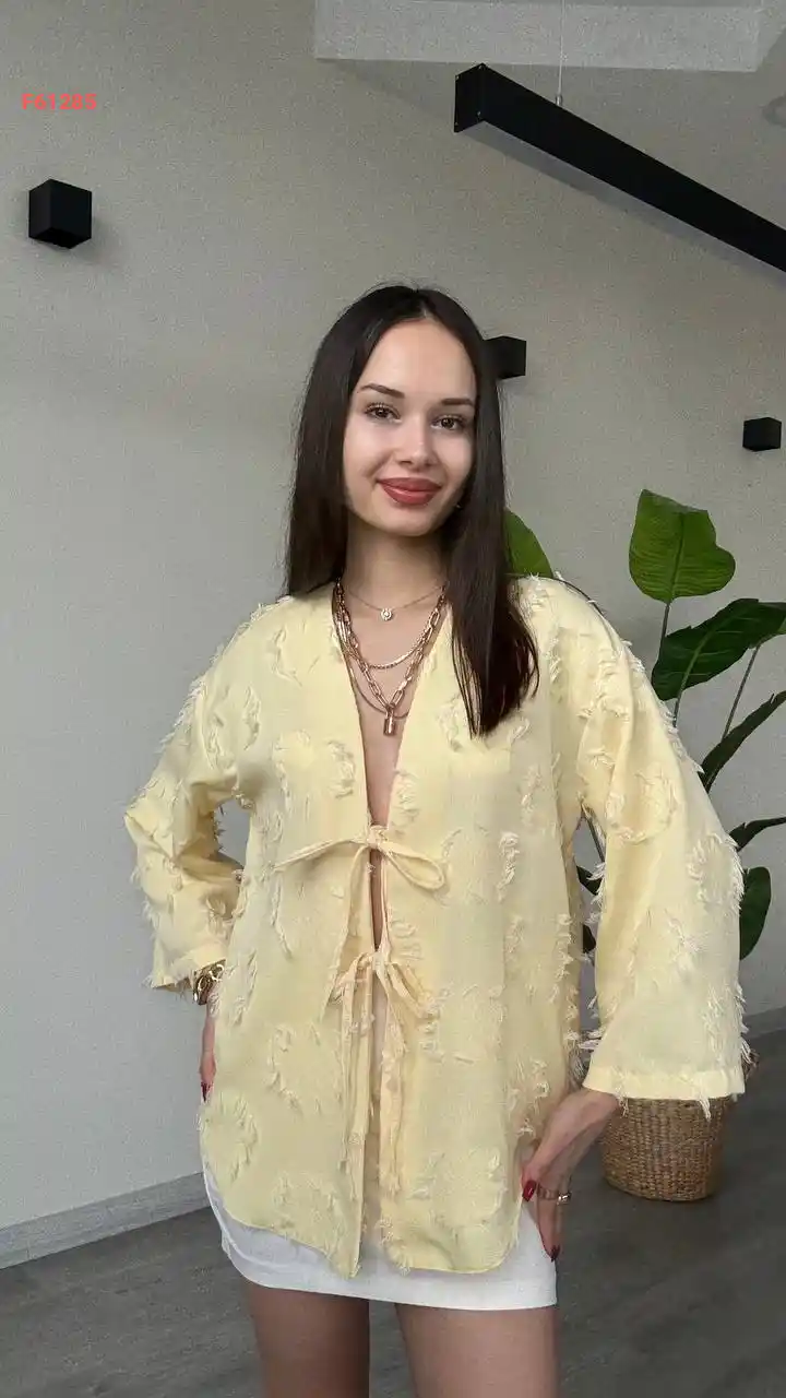 كيمون بتفاصيل شراشيب وربطات