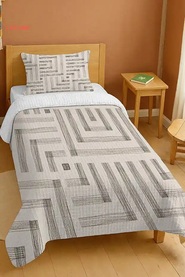 مجموعة بيكي مفردة بنقوش هندسية من قطن 100% - إيفبانيا