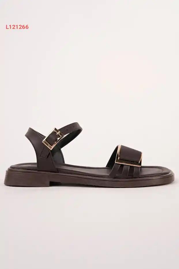 ROSETTE Kadın Kahverengi Biye Detaylı Günlük Yazlık Rahat Sandalet Ayakkabı