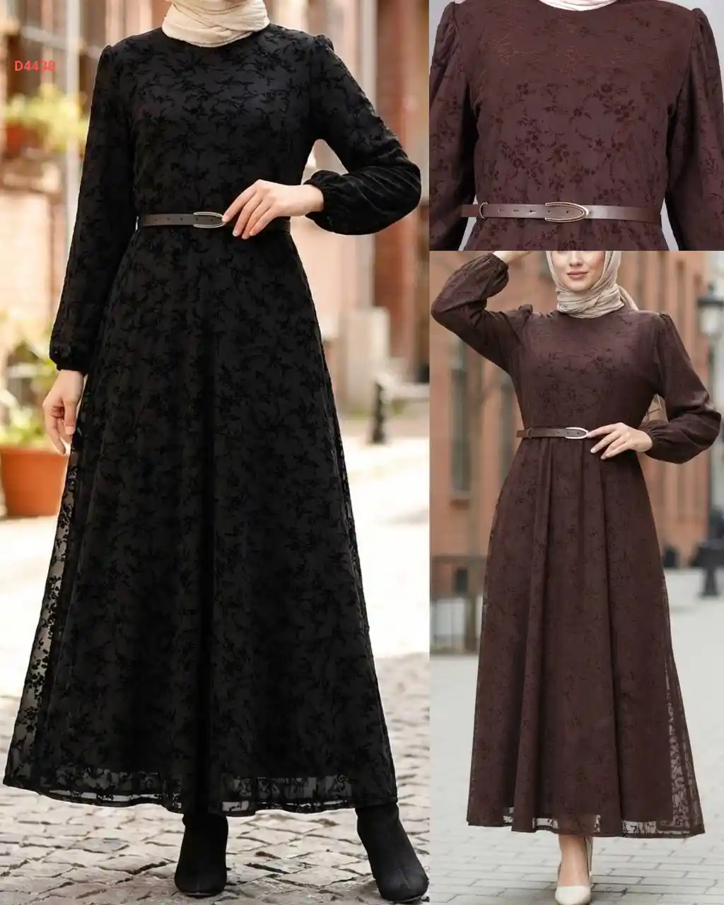 فستان طويل منقوش