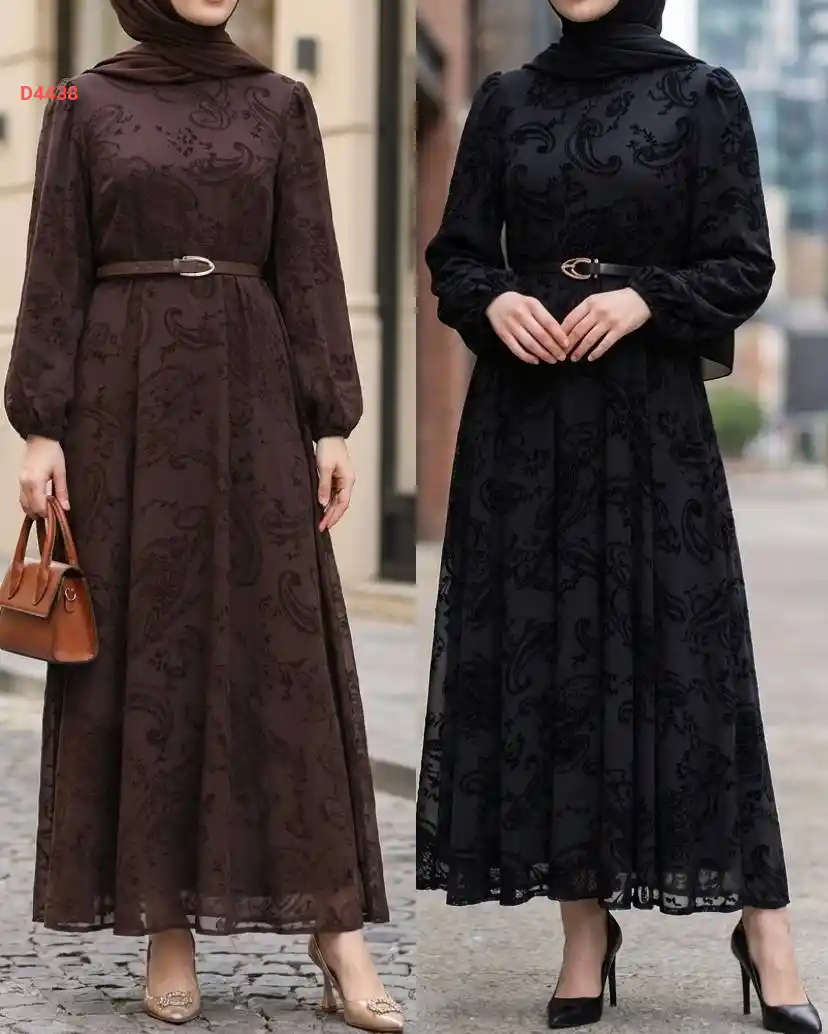 فستان طويل منقوش