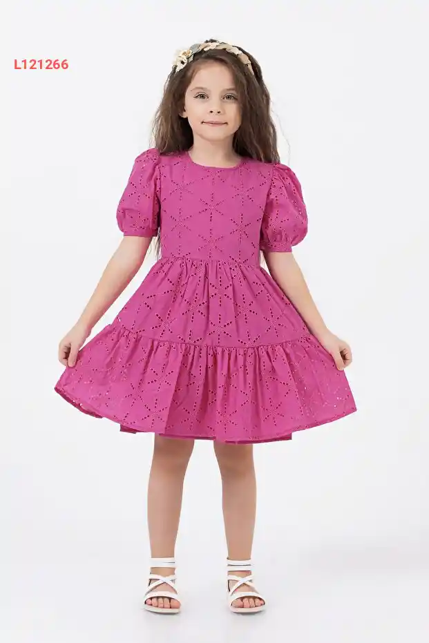 فستان شتوي للفتيات بقبعة قطنية