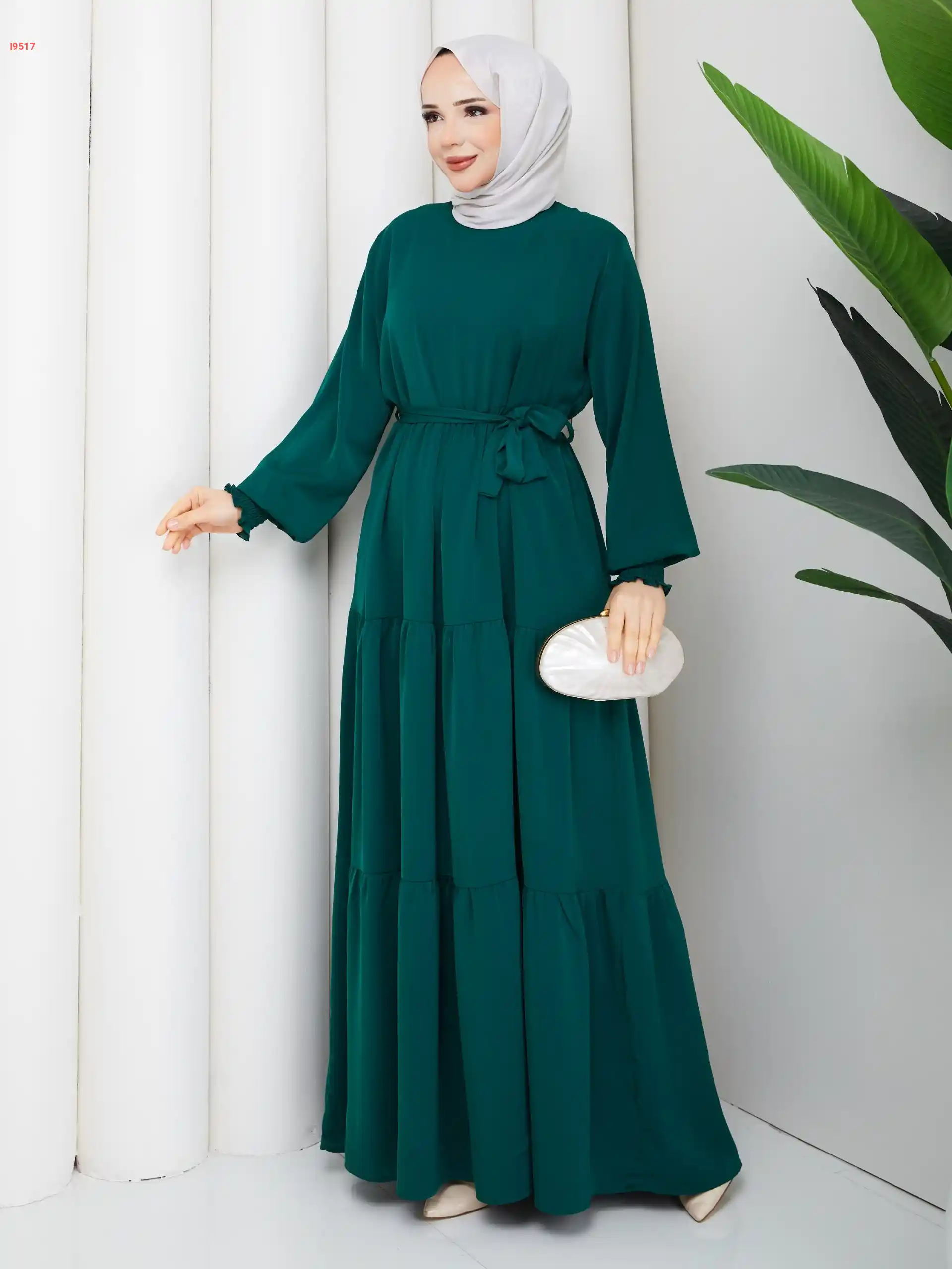 فستان طويل قياس كبير مع زنار