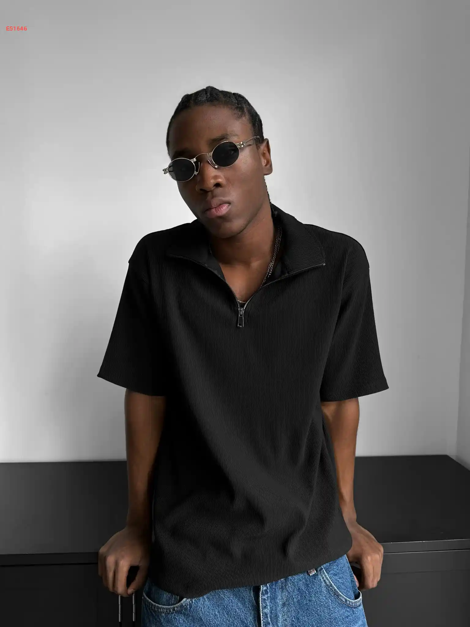 تيشرت رجالي تريكو بسحاب