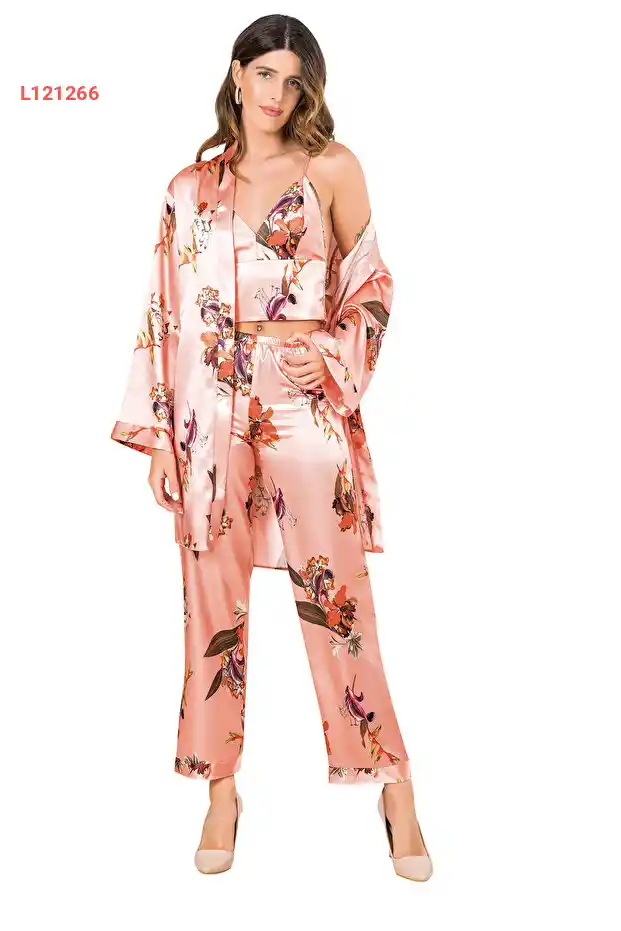 مجموعة بيجاما ساتان للنساء من موونجيرل