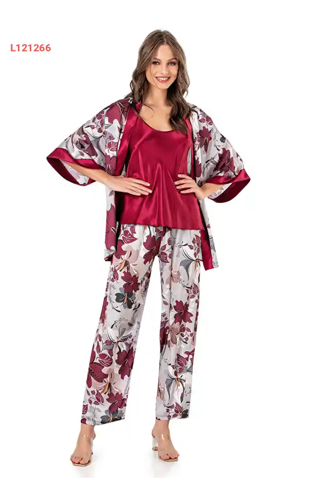 مجموعة بيجامة ساتان نسائية موونغيرل