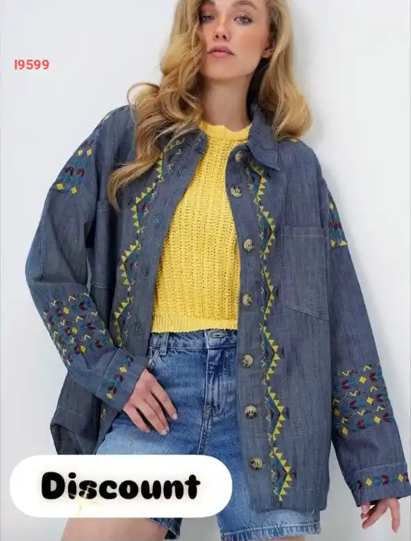 جاكيت جينز مطرز
