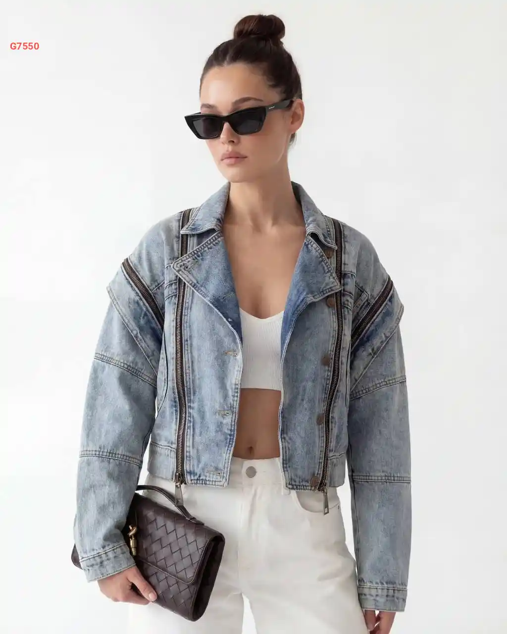 جاكيت جينز بسحابات