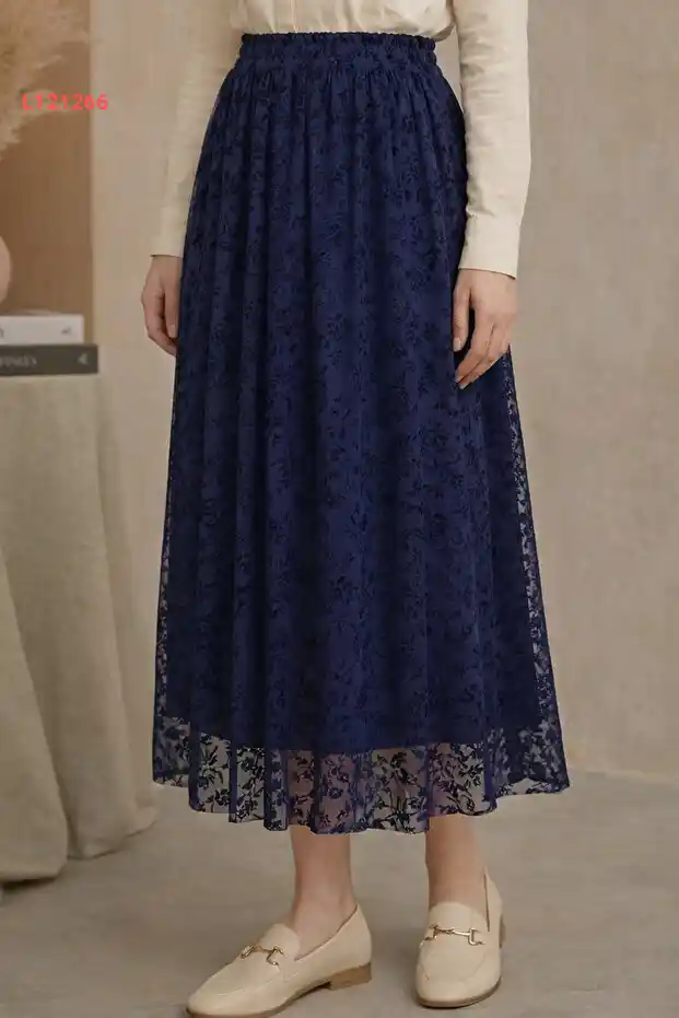 تنورة دانتيل فلوك بيجوان A220 Navy