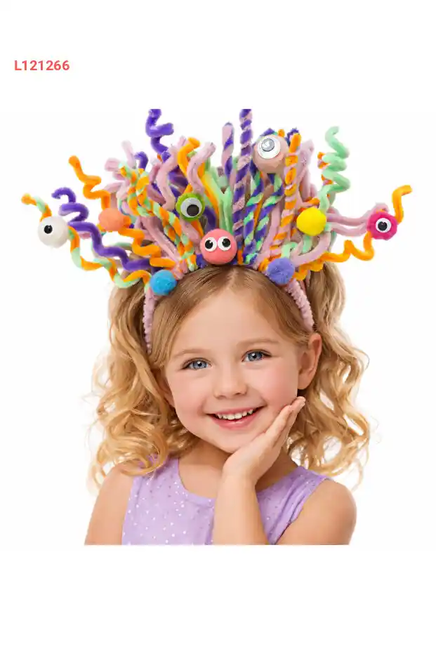 تاج الفتاة الصغيرة المصنوع يدوياً بتصميم فريد وعينين مجنونة من دبارت ستور