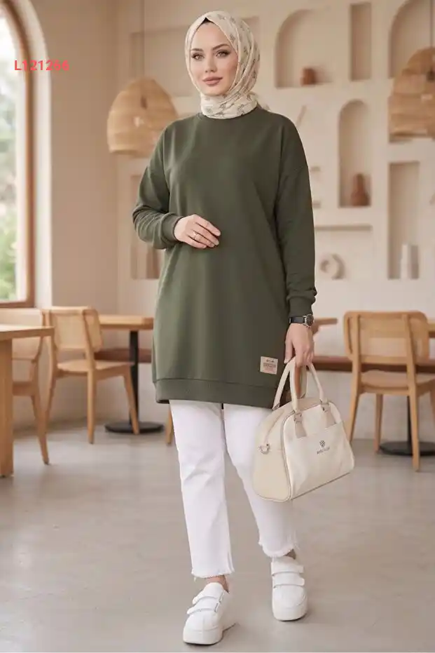 تونيك هaki بتصميم فريد وتفاصيل جذابة من Bestenur