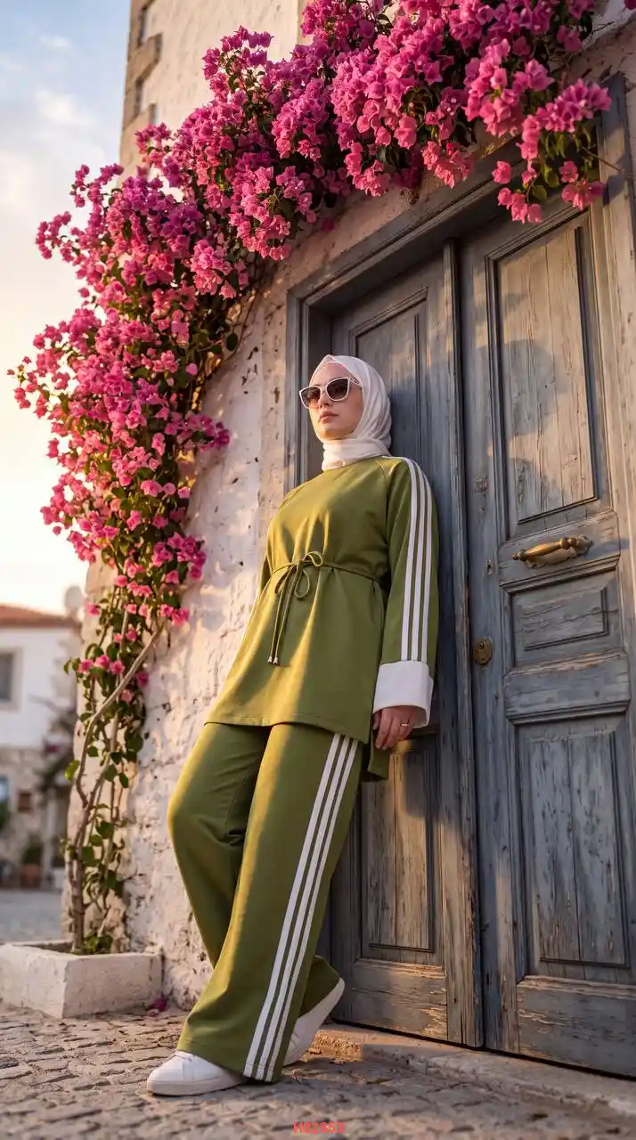 بيجامة طويلة مقلمة عالجنب
